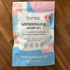 Front of Binto menopause relief kit with 4-in-1 supplements for symptom relief